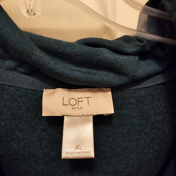 NWT LOFT Outlet Long-sleeved Teal Cowl Neck Dress - XL - Picture 3 of 6